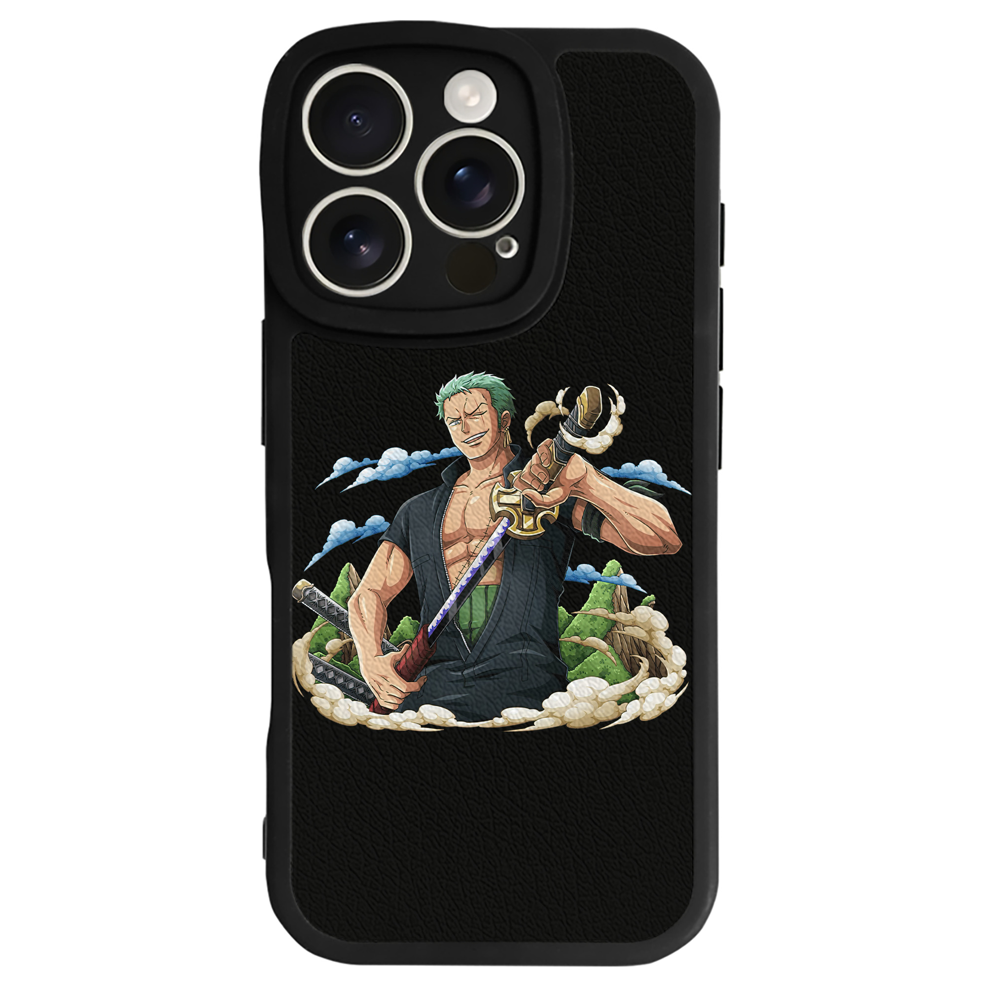 （画像用） ワンピース ロロノア・ゾロ ONE PIECE Roronoa Zoro 【iPhone 16シリーズ対応】シリコンスマホケース（レザー調） 材質：シリコン